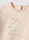Pink organic cotton crew-neck pyjamas with print for baby girl_2