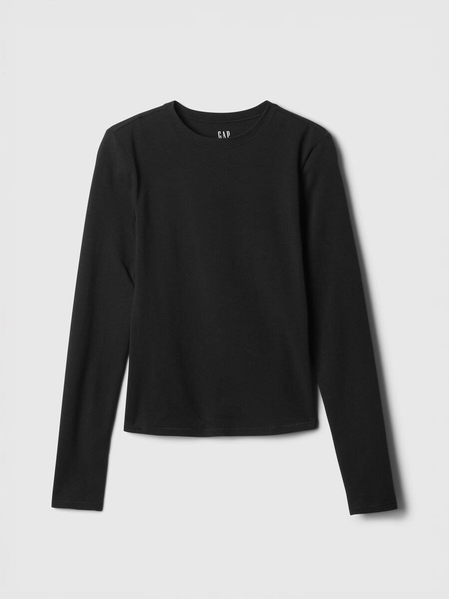 Maglietta nera a maniche lunghe elasticizzata_3