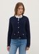 Regular fit blue cardigan in pure cotton with buttons_0