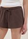 Regular-fit brown cotton-blend shorts with drawstring_3
