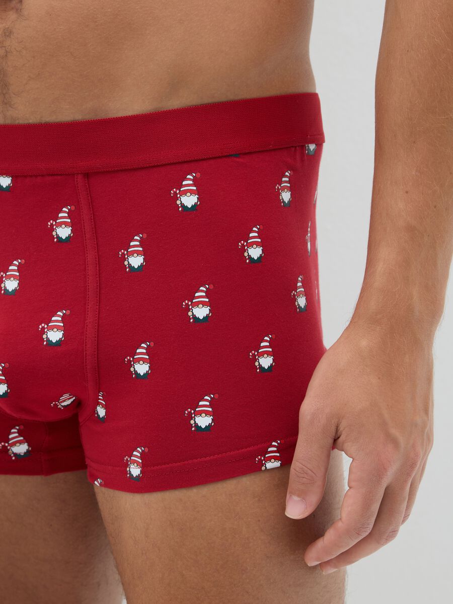 Multicoloured Christmas boxer twin pack in regular fit stretch cotton_3