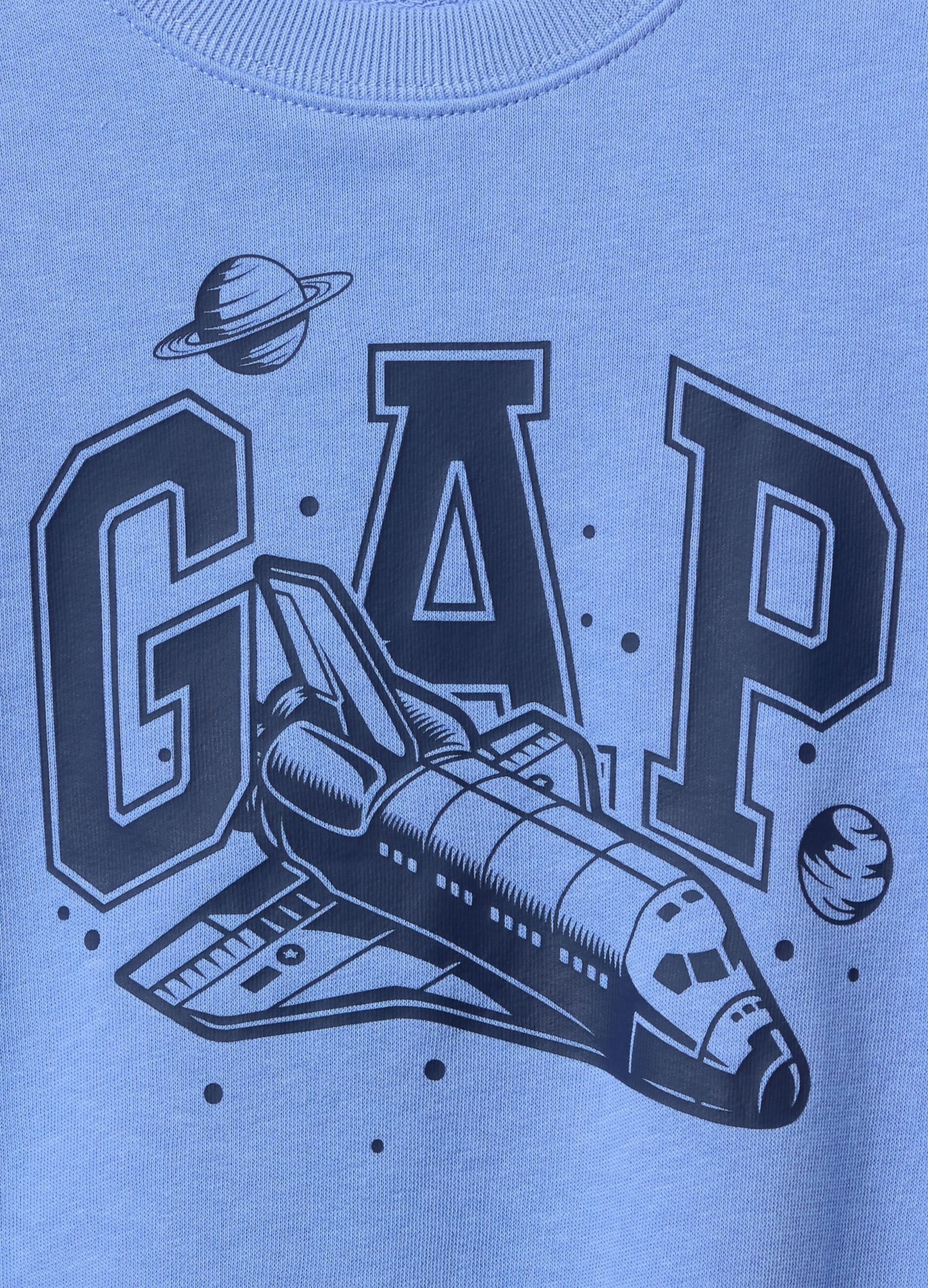 Blue sweatshirt with GAP print and shuttle design