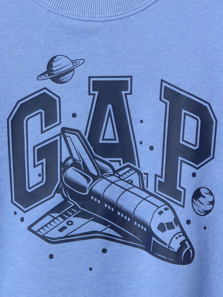 Blue sweatshirt with GAP print and shuttle design_2