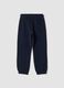 Pantaloni jogger blu in puro cotone con stampa_2