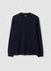 Blue pure cotton V-neck T-shirt, regular fit_0
