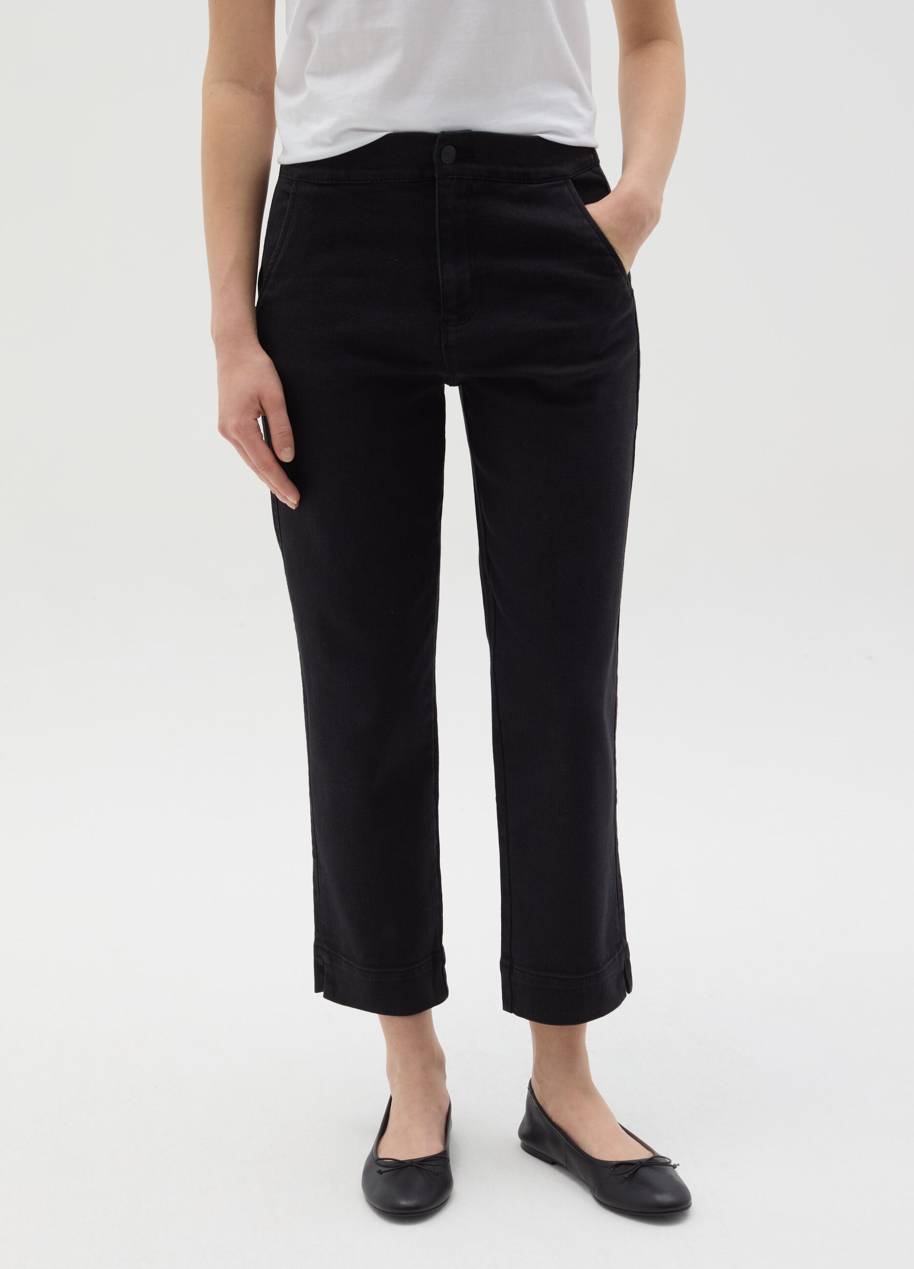 Jeans chino a vita alta