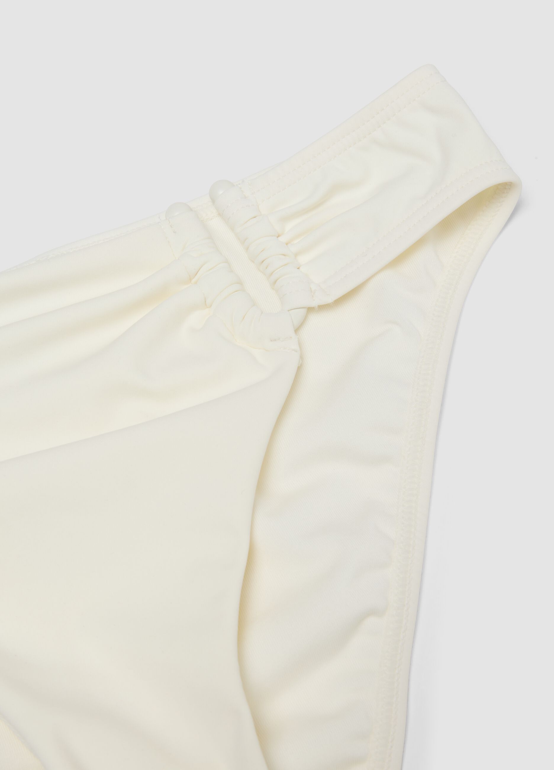 White stretch-fabric bikini bottoms