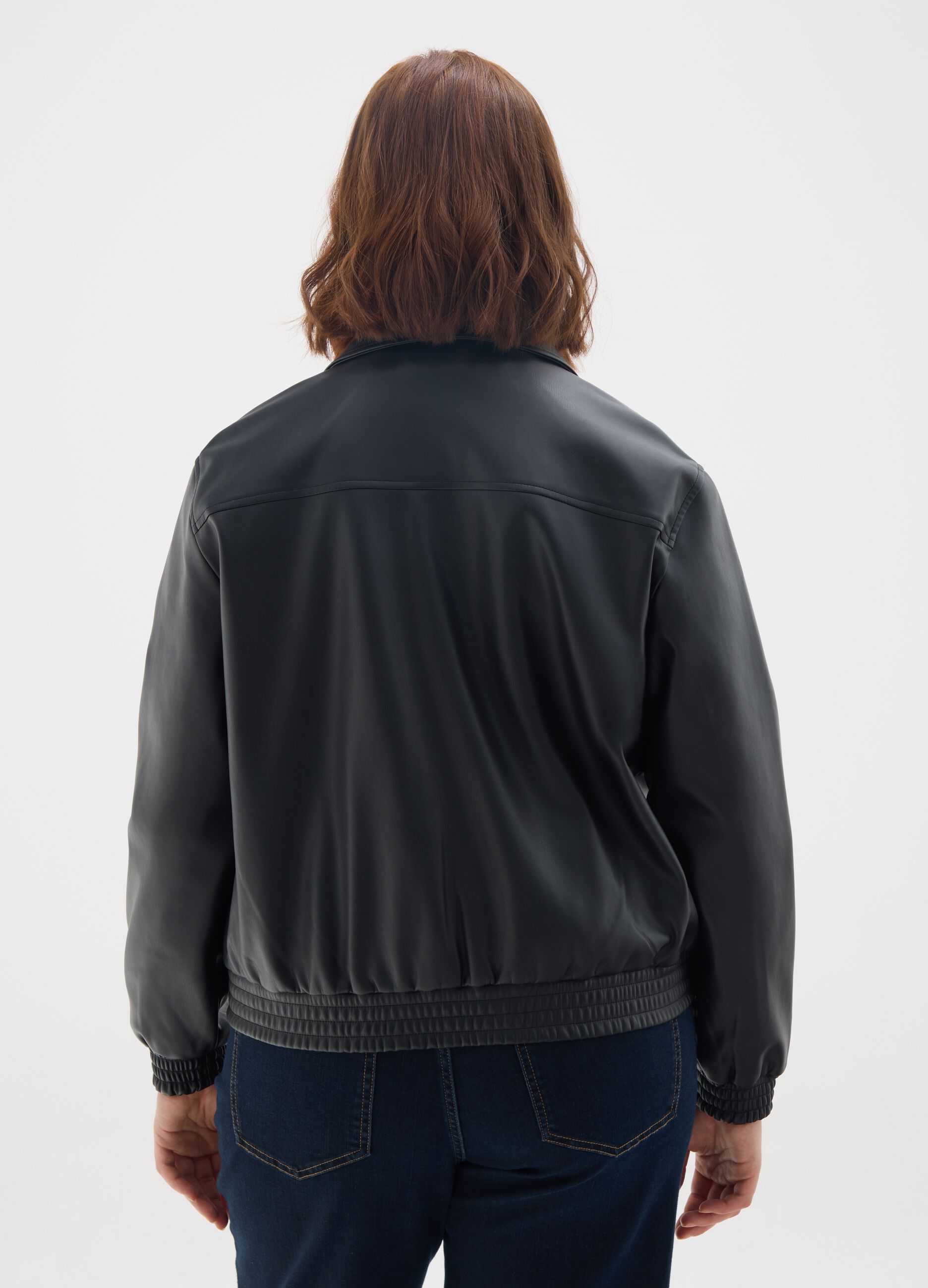 Black regular fit jacket with zip
