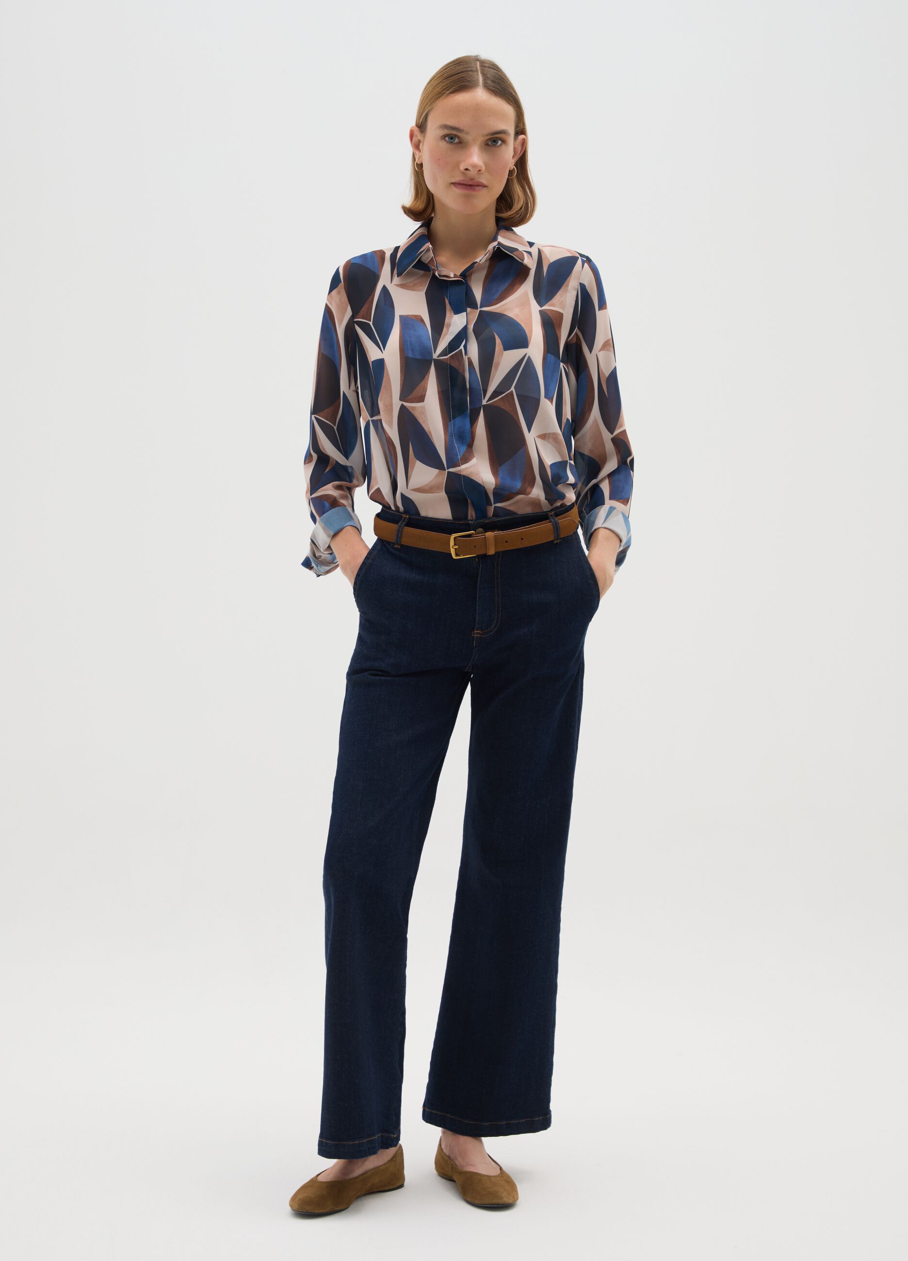 Multicolor regular fit blouse with print