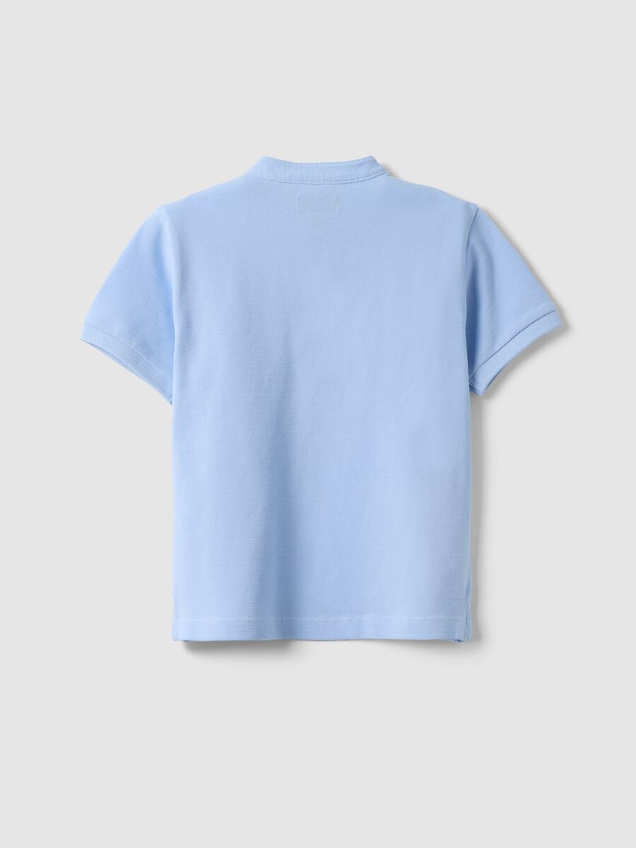 Polo in puro cotone azzurra da bambino regular fit_1
