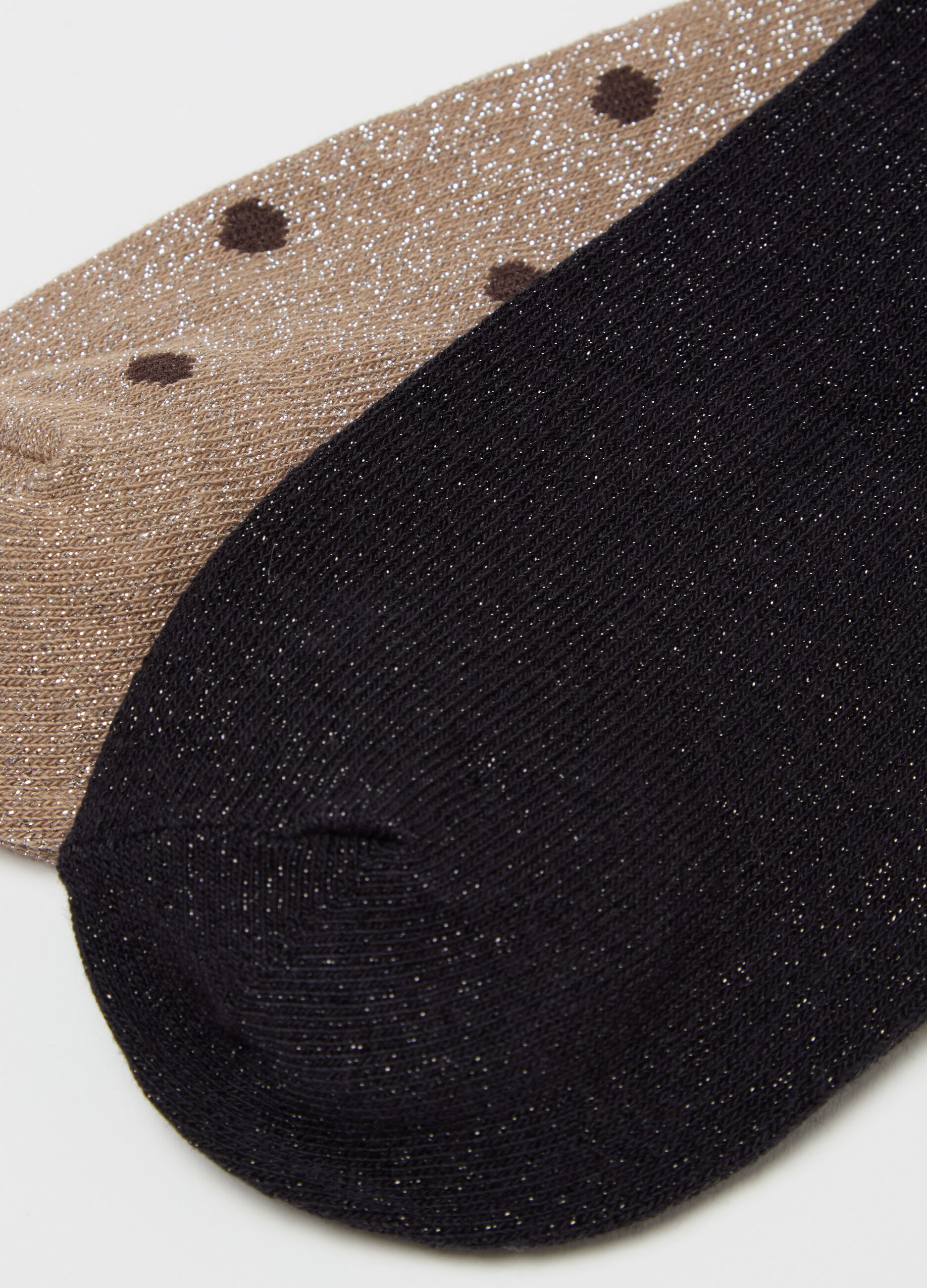 Three-pair pack sneaker liners with lurex