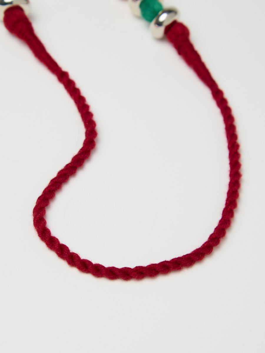 Multicoloured necklace with pompom_2