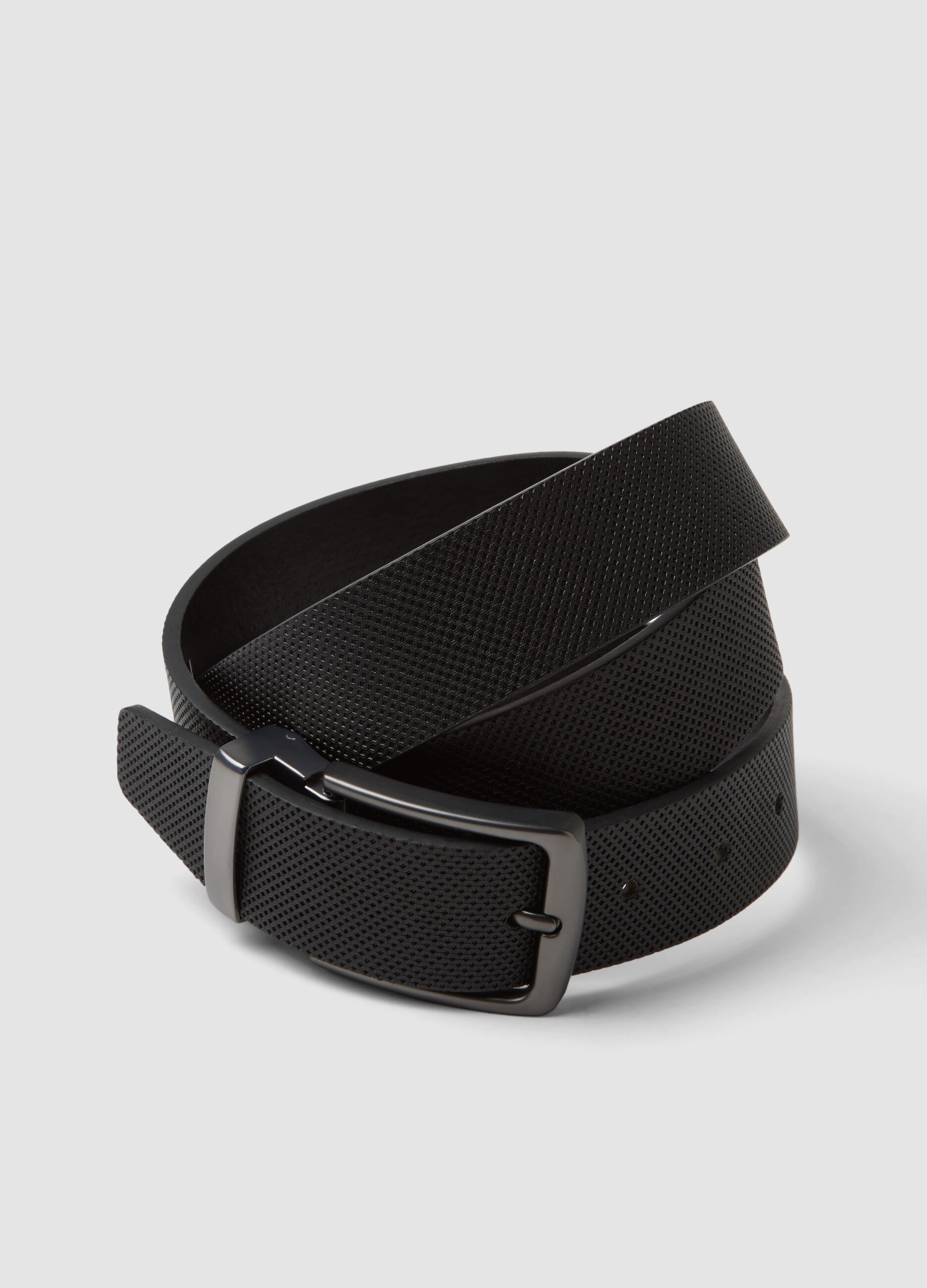 Black belt with rectangular buckle