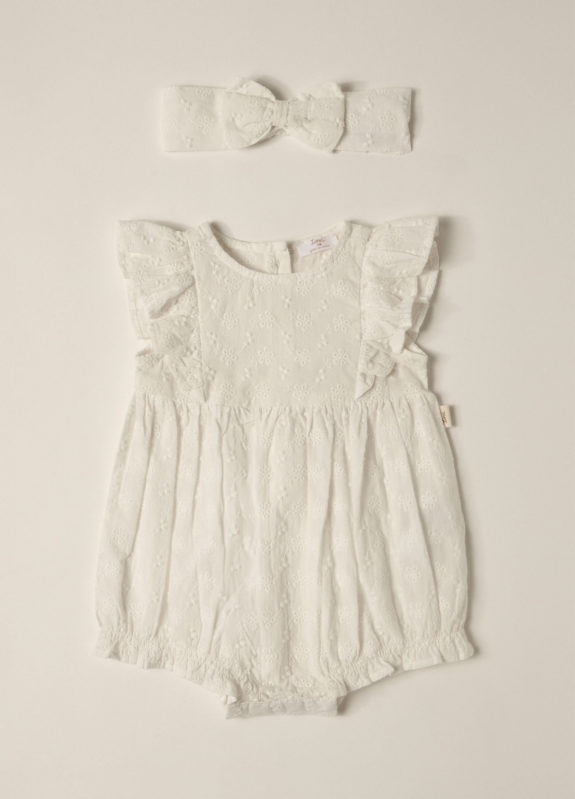 Baby IANA romper + sangallo headband
