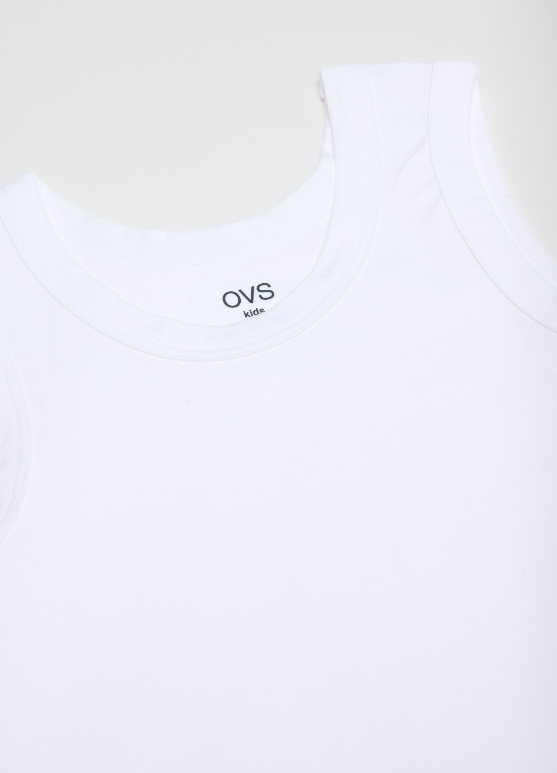 Bipack canottiere in cotone elasticizzato bianco da bambino regular fit