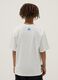White pure cotton oversized fit boy's T-shirt with print_1