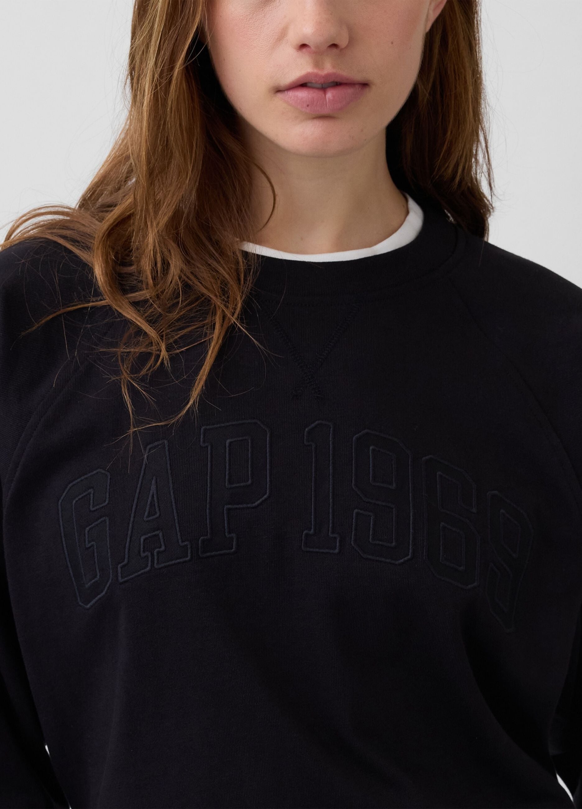 Cotton-blend crew-neck sweatshirt