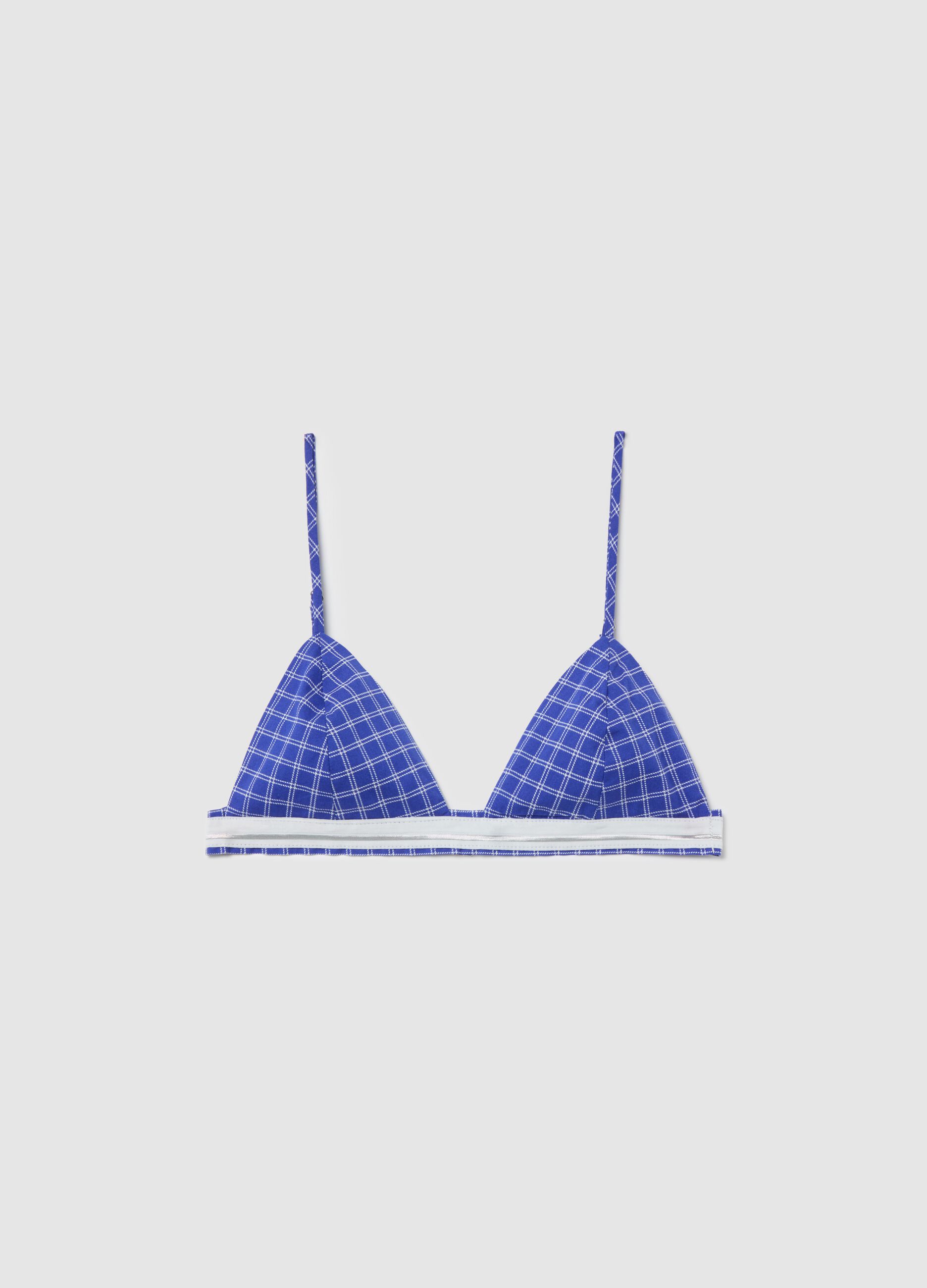 Set camicia e bralette in fantasia check