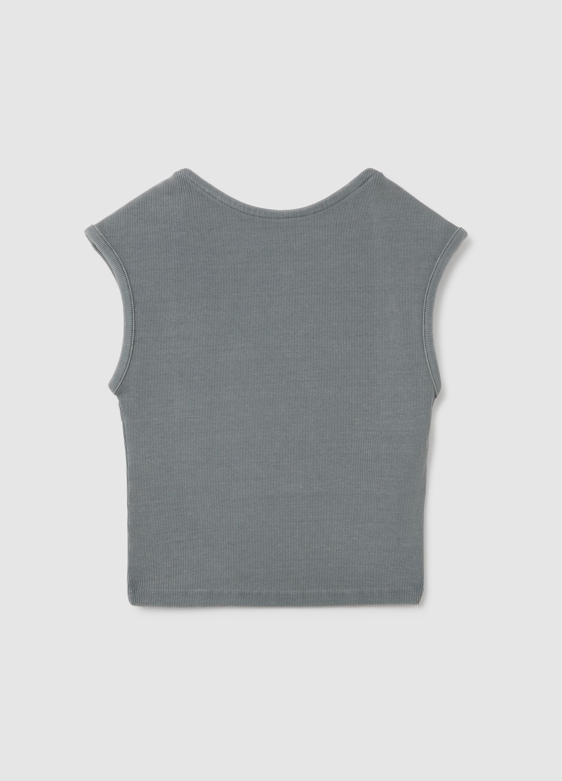 Women's Grey Cotton Blend Vest