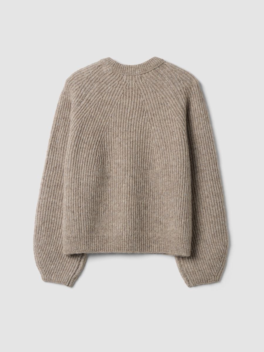 Beige ribbed wool-blend crew-neck jumper_2