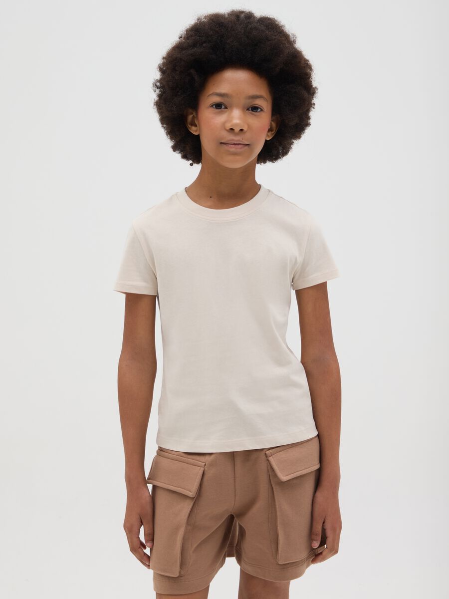White Short Sleeve T-shirt Made of Organic Cotton_0