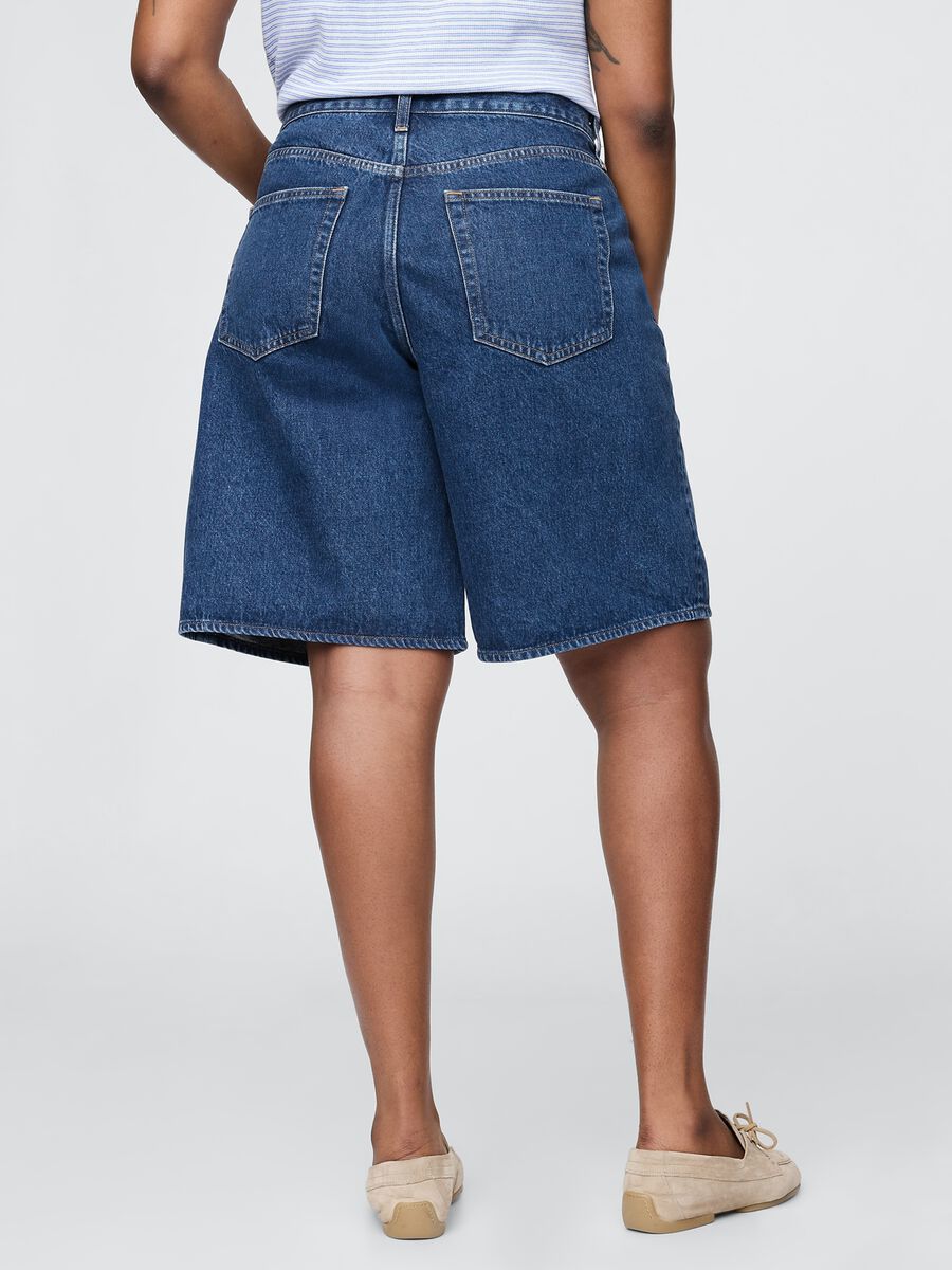 Pantaloncini in denim blu_5