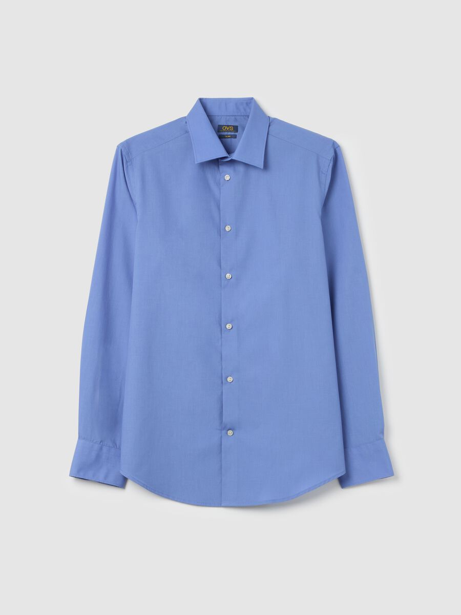 Slim-fit solid colour easy-iron shirt_4