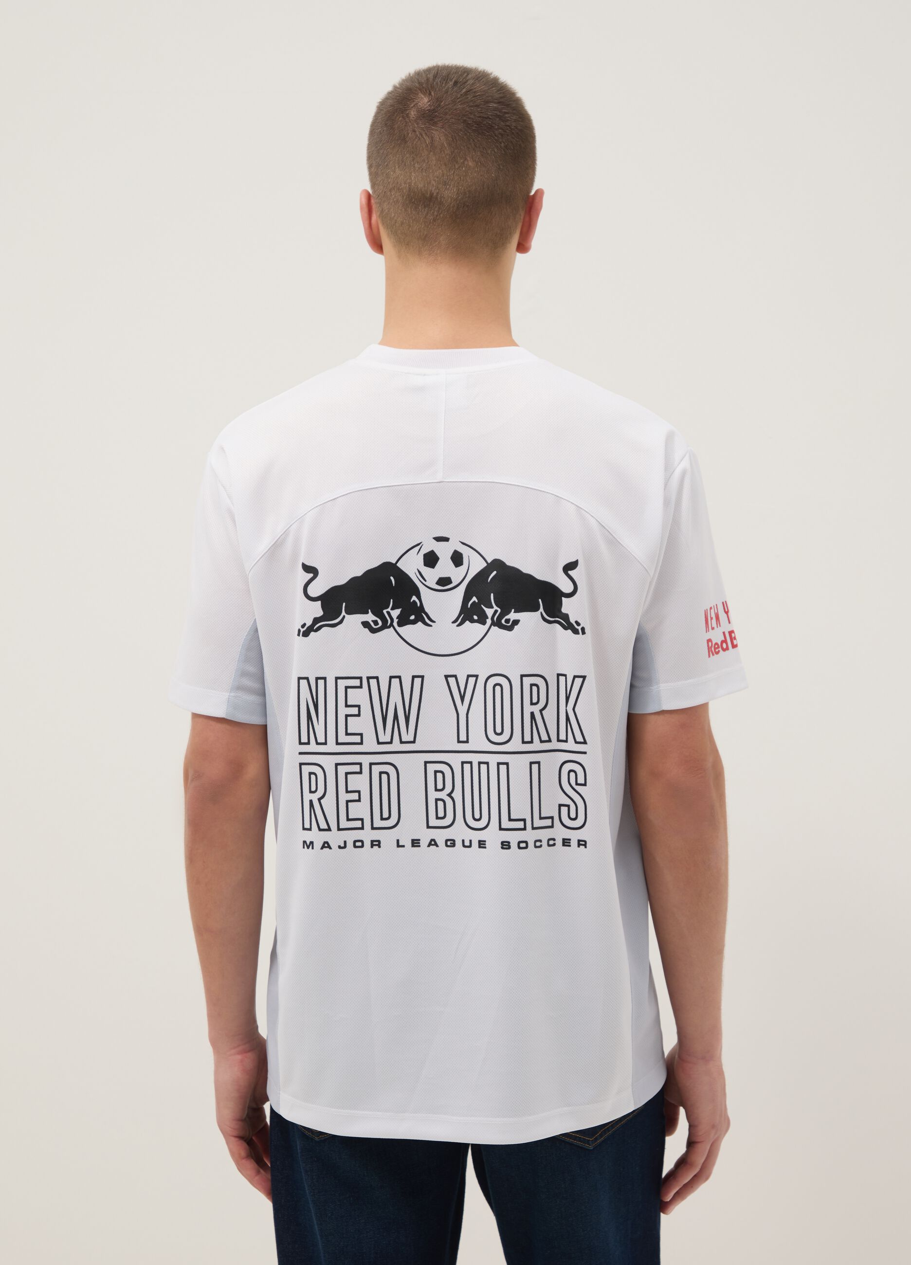 Short sleeve pure cotton white regular fit Red Bulls T-shirt