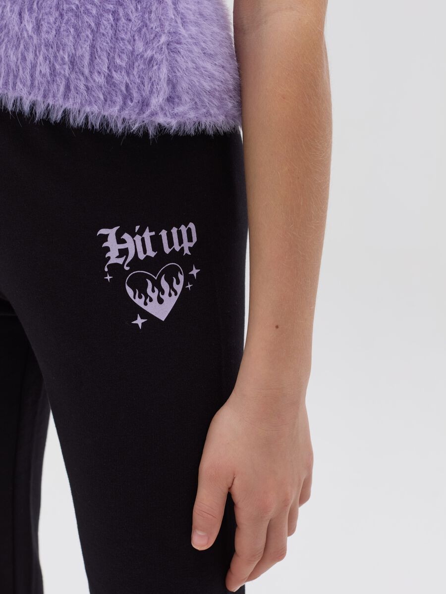Printed stretch cotton leggings_2