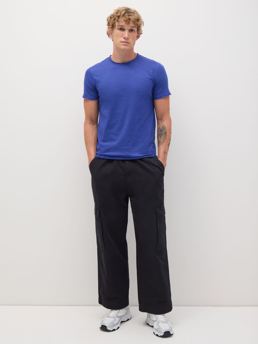 Men's Blue Regular Fit Pure Cotton T-Shirt_1