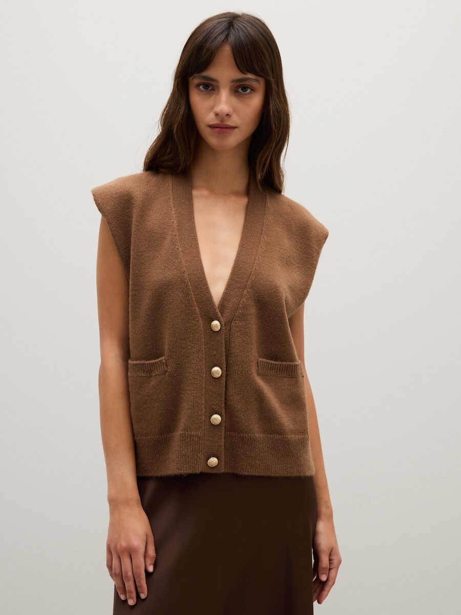 Gilet marrone lungo_0
