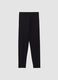 Black skinny leggings in stretch organic cotton blend for girls_0