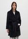 Black dressing gown with long sleeves and adjustable belt_1