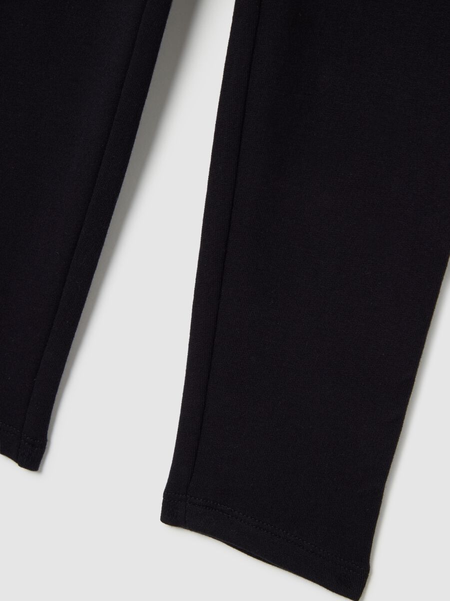 Girls' black skinny fit cotton leggings_3