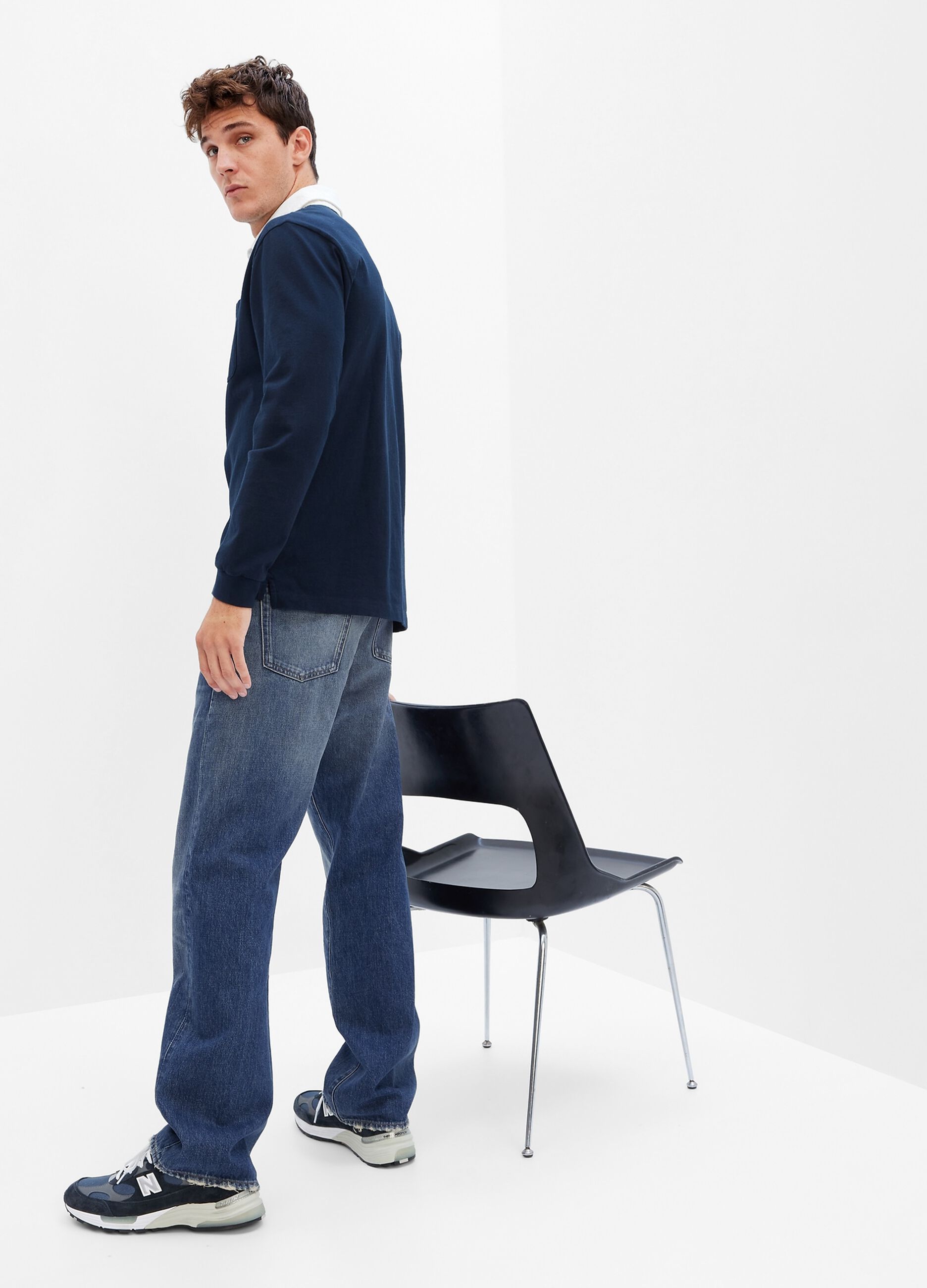 Jeans loose fit con vita media