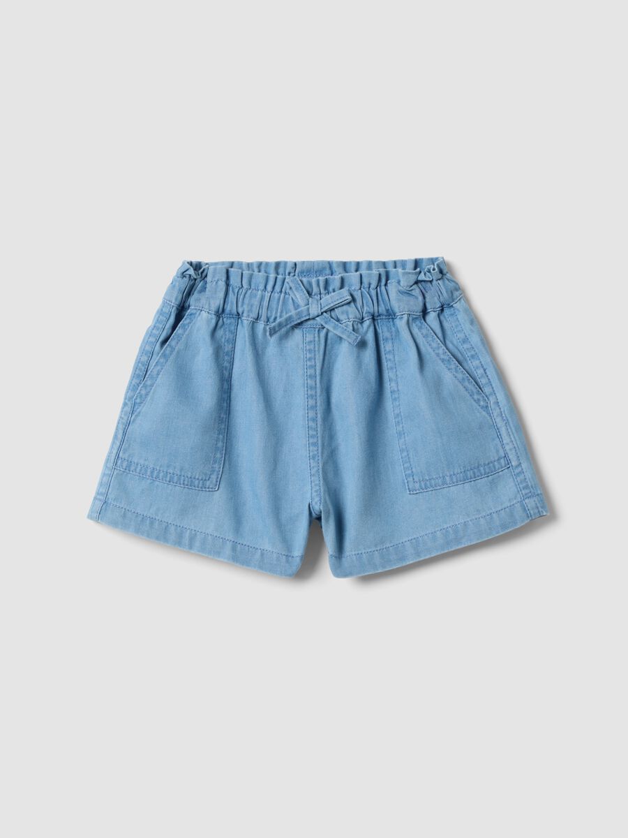 Sky-blue pure cotton shorts_0
