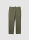 Green stretchy cotton trousers in regular fit_4