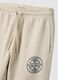 Kids' beige jogger trousers in pure cotton regular fit with logo_2