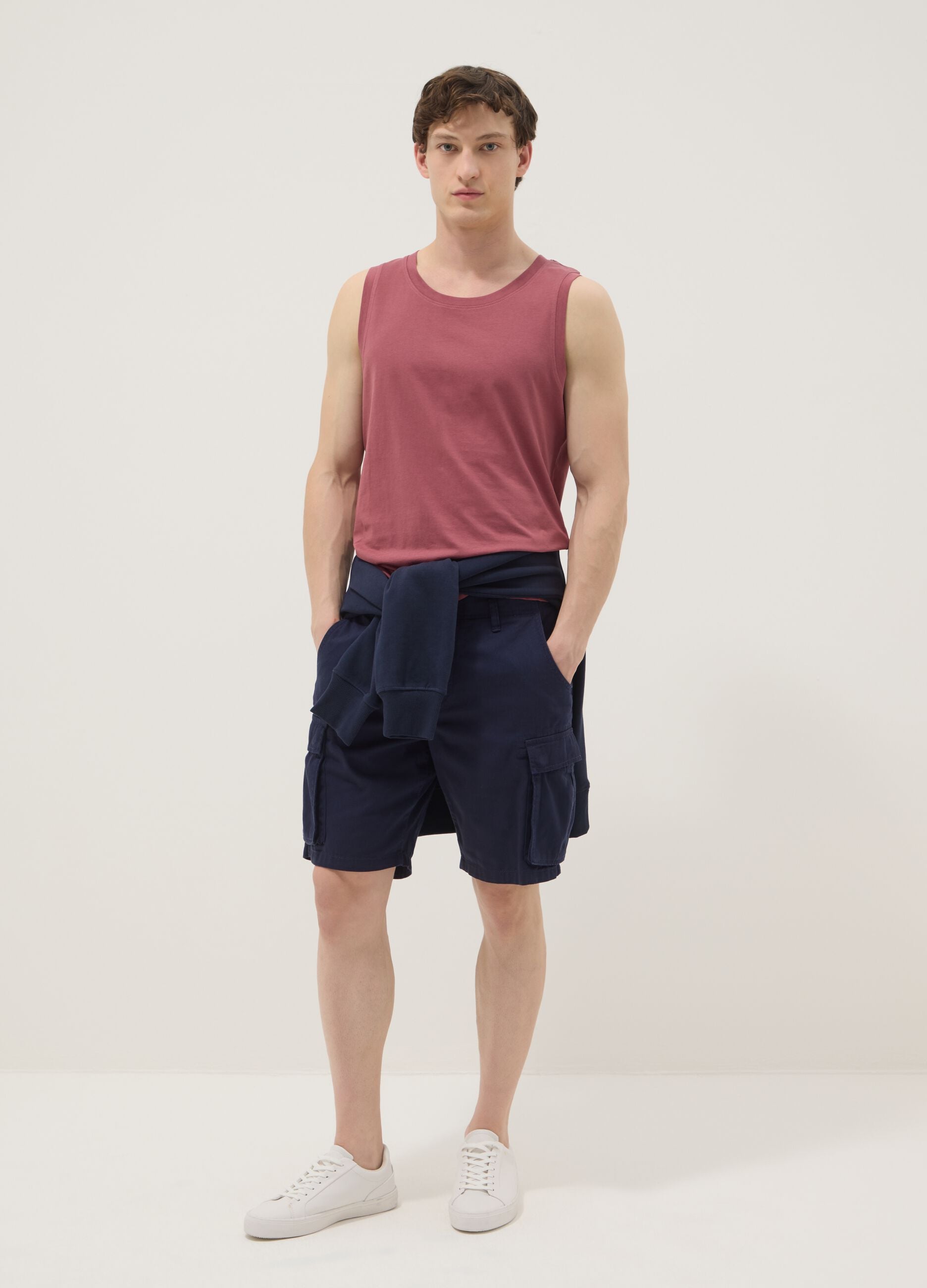 Pink pure cotton vest top