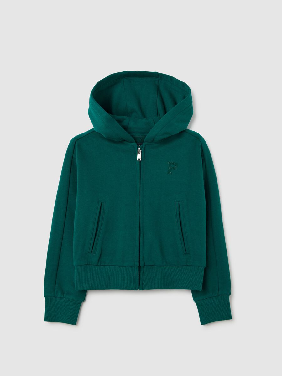 Girls' pure cotton green sweatshirt regular fit_0
