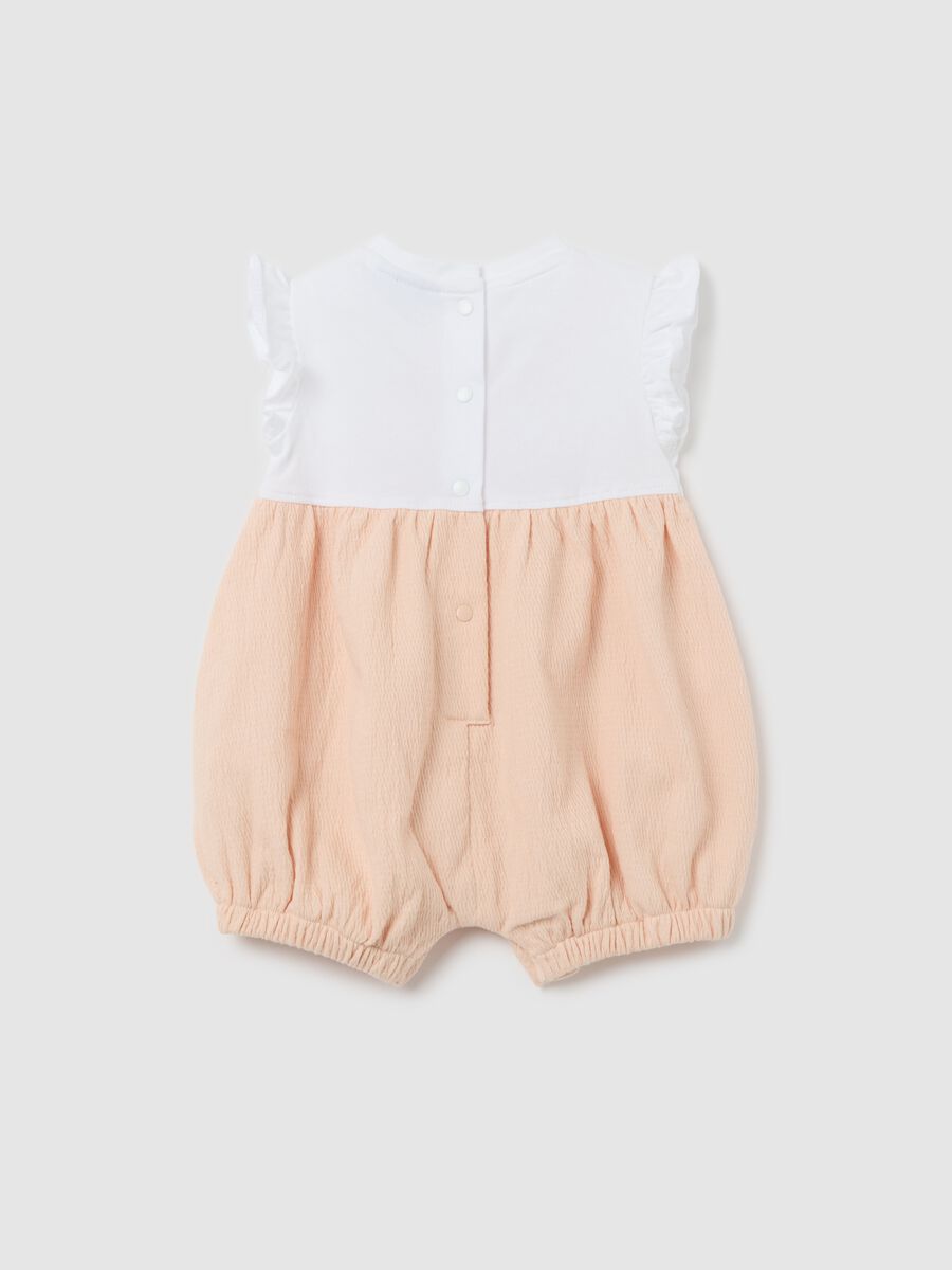 White and orange romper suit with kitten embroidery_1