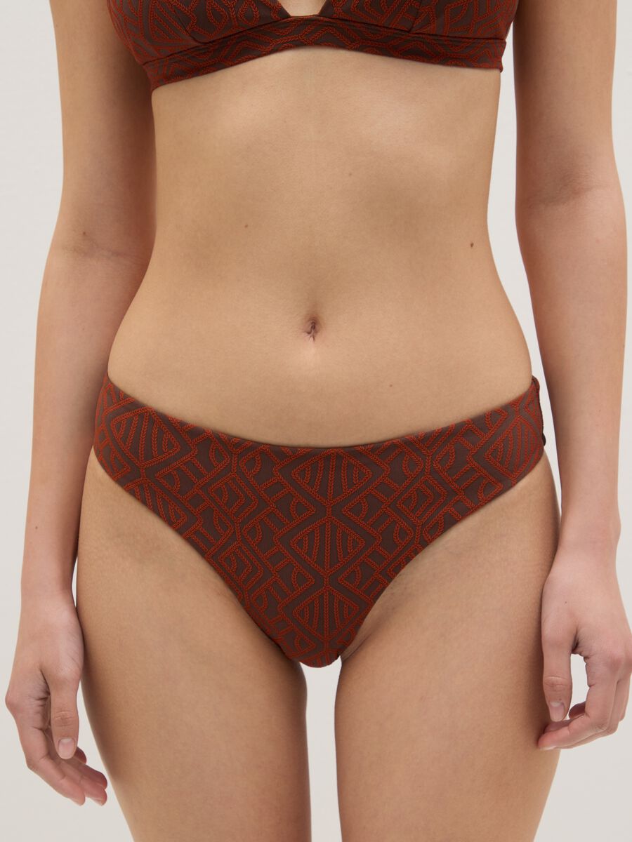Women’s Brazilian-cut briefs in multicoloured stretch fabric_2