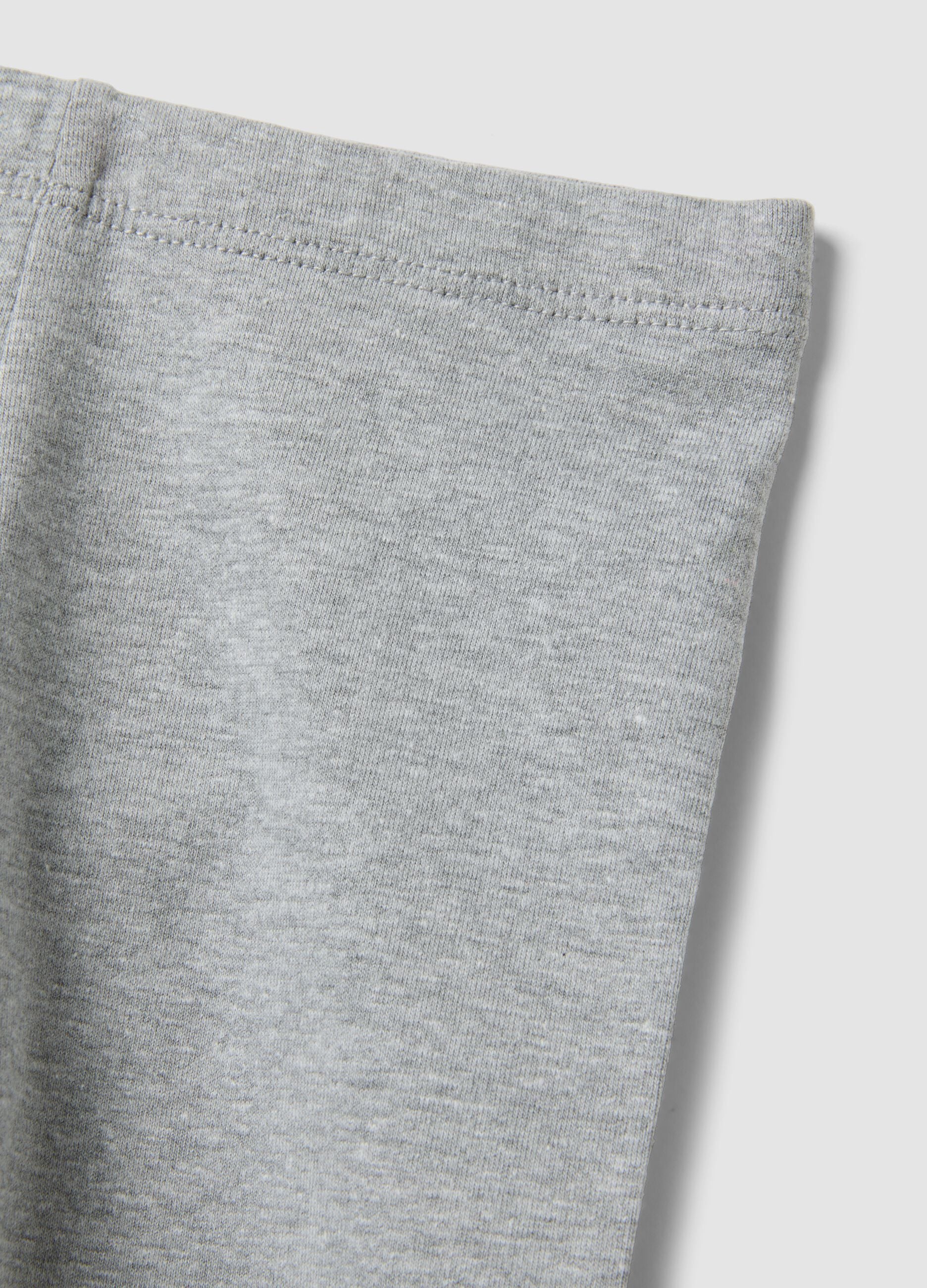 Girls&rsquo; grey skinny leggings in stretch organic cotton