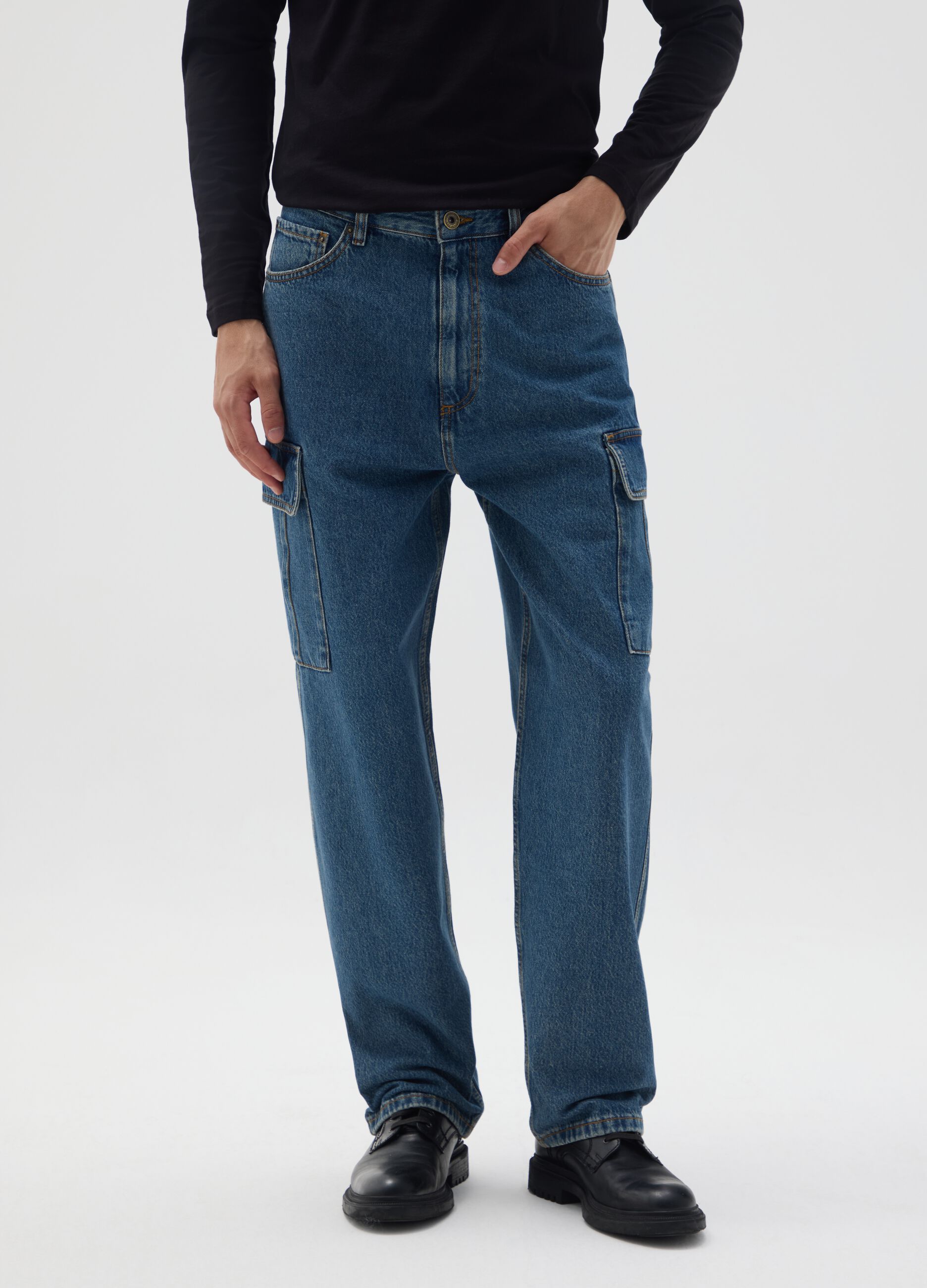 Pure Cotton Denim Wide Leg Jeans