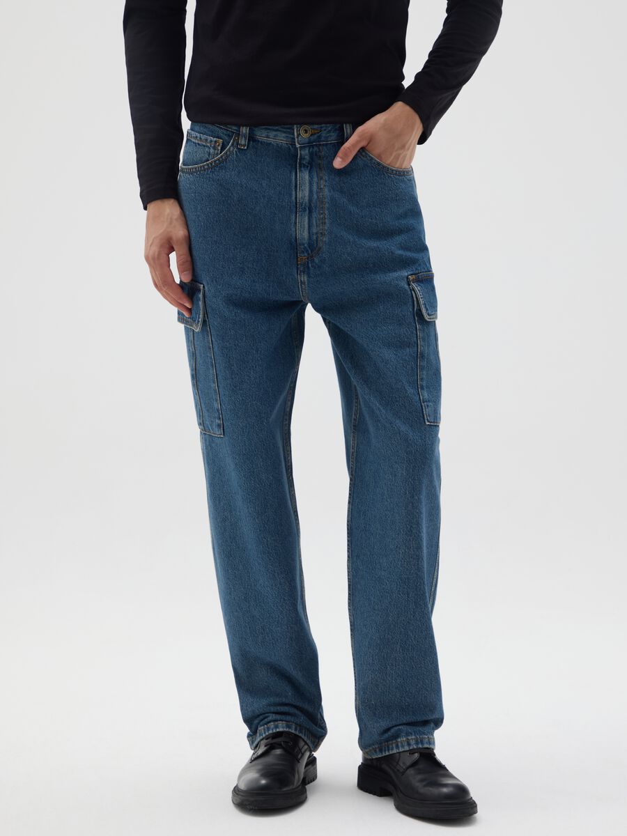 Pure Cotton Denim Wide Leg Jeans_1