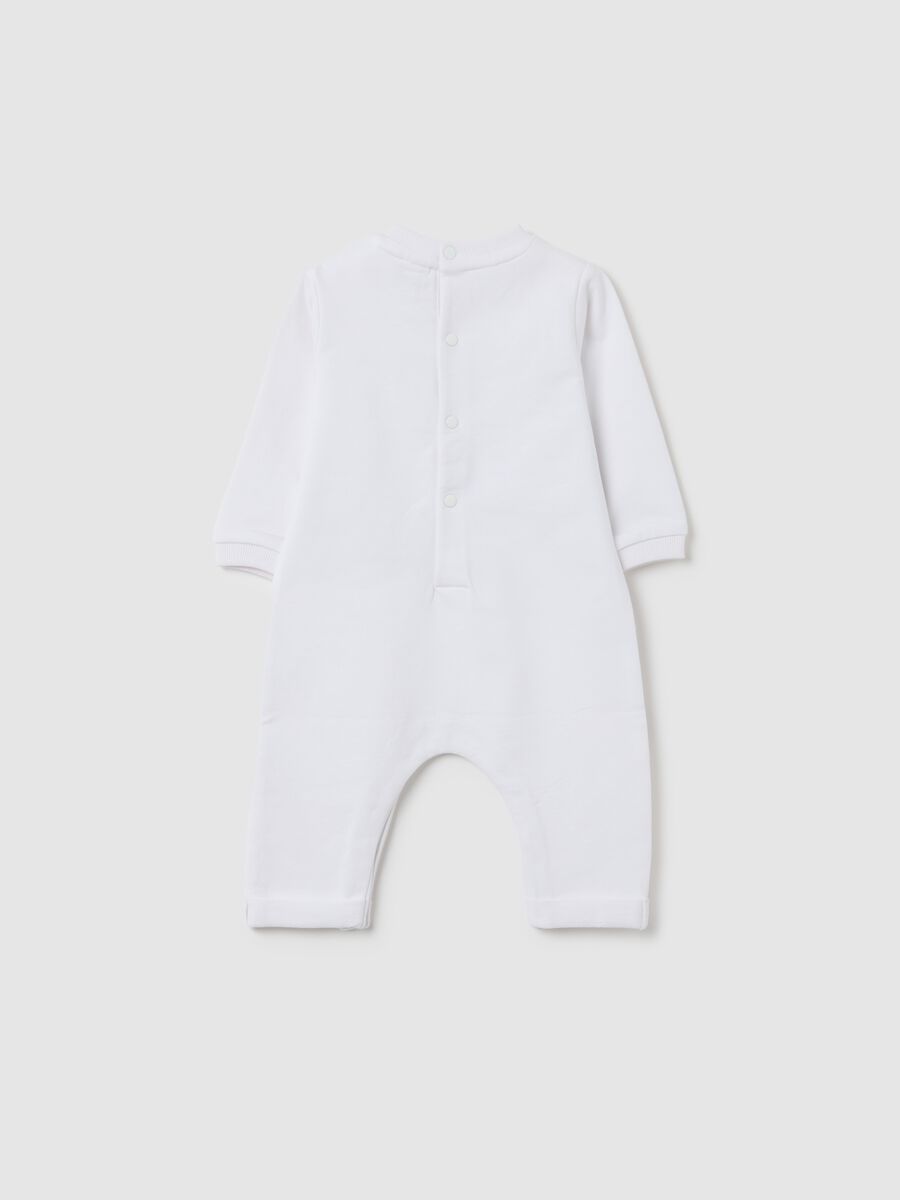 White pure cotton baby onesie with print_1