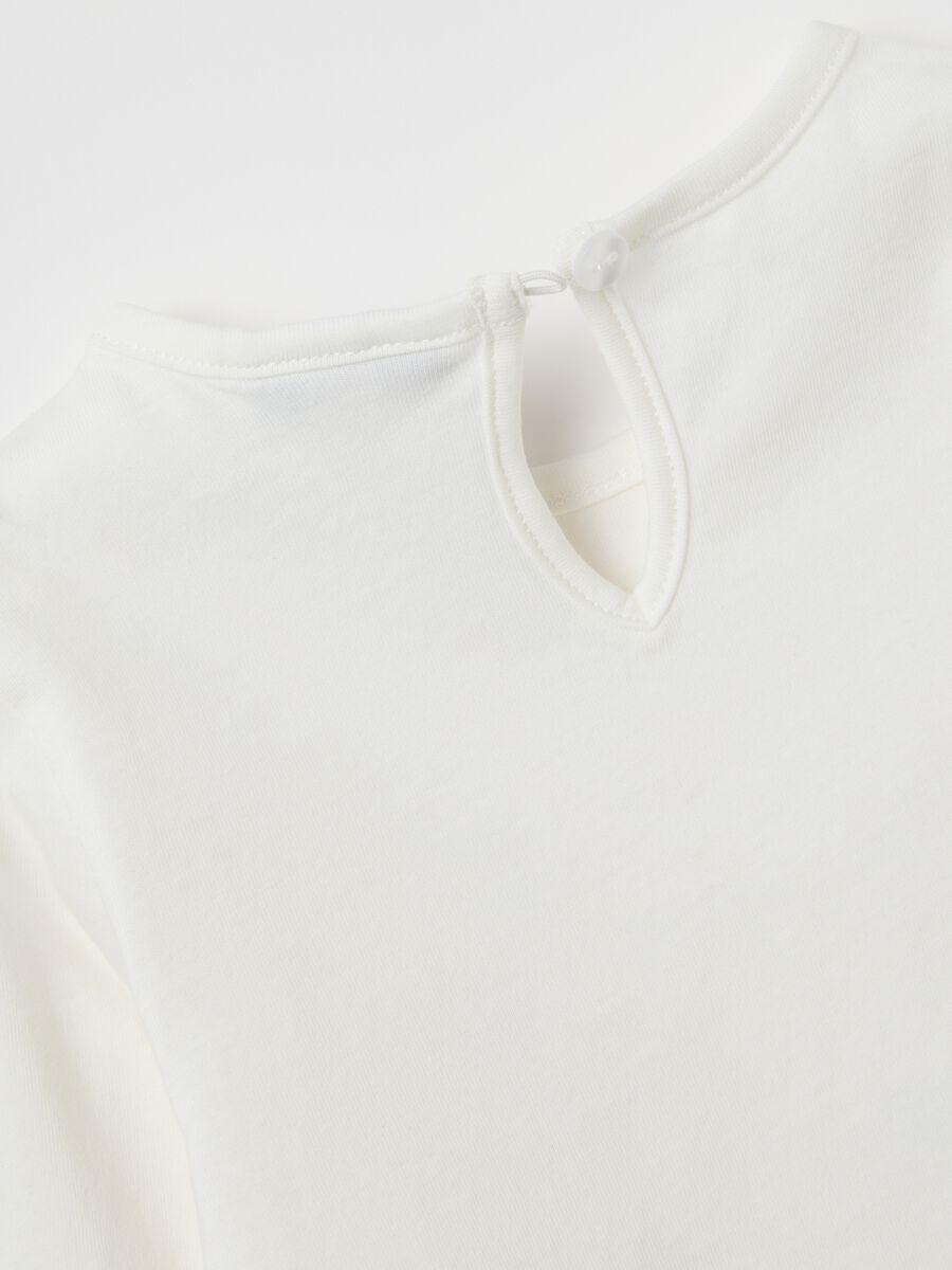 Kids' pure cotton white regular fit top with print_3