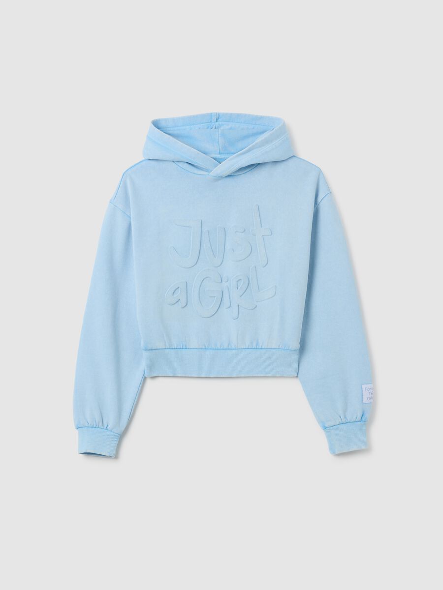 Girls' Cotton Blend Blue Sweatshirt Relaxed Fit_3