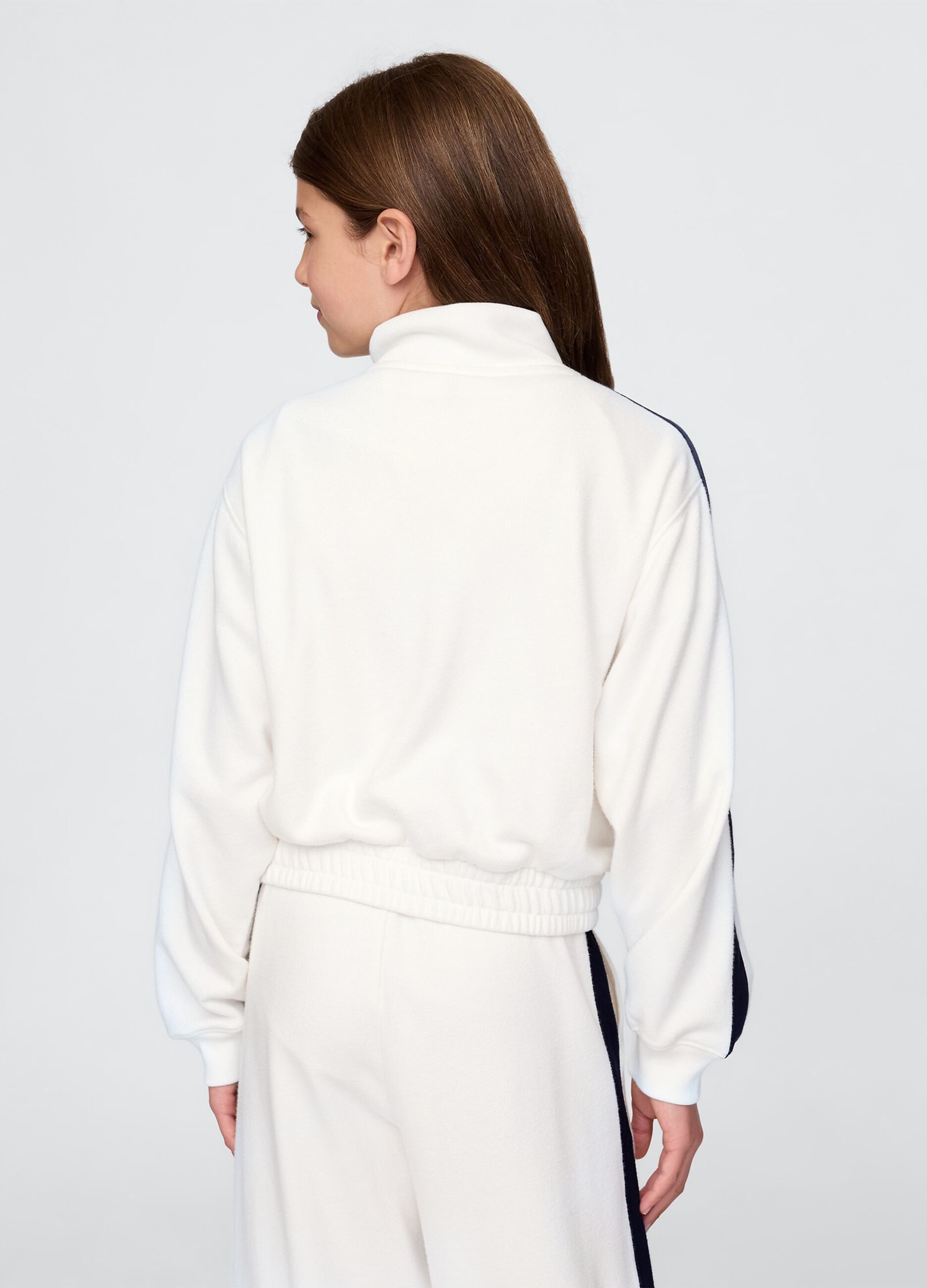 White sweatshirt with zip and blue details GAP Kids