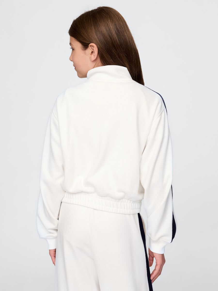 White sweatshirt with zip and blue details GAP Kids_2